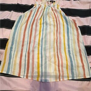 Papermoon Striped Halter Top in Blue, Yellow, Pink, Cream